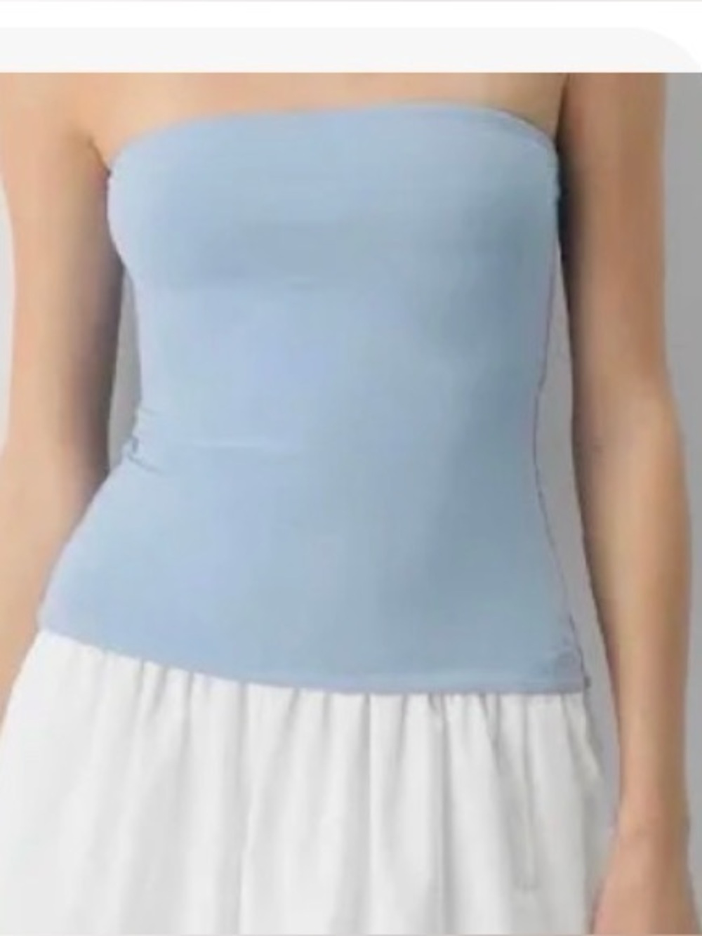 NWT Donni. Cotton Tube Top Blue built in shelf bra